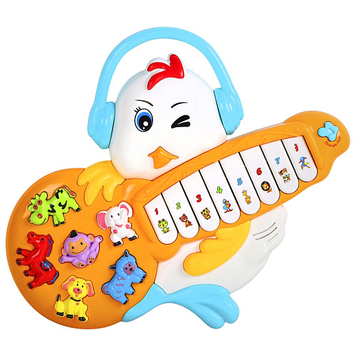 Музыкальная игрушка Пианино детское "Цыпленок" Smart Baby, развивающее, обучающее, цвет белый, 42 звука, мелодии, стихи, в/к 35x6,4x23,5 см в Джамбо Тойз #2