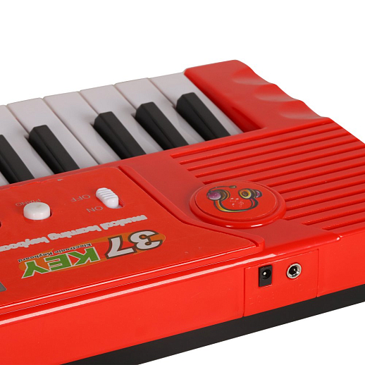 Детский синтезатор на бат., в компл. микрофон, звук. эффект, цвет красный, в/к 47,5*5*17 см в Джамбо Тойз #5