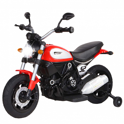 Мотоцикл двухколесный на аккум. 6V6AH*1,  2*15W, свет, звук, надувные колёса, красный, размер мотоцикла 107*53*72см. в Джамбо Тойз #11
