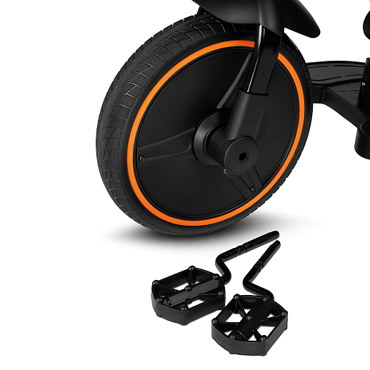 Трехколесные велосипед CITYRIDE, металл,  колеса PVC 12"/10", попрот. наколон. Сиденье с крышей,  род ручка, наклон руль, функц. фара, тормоз, корзинка в Джамбо Тойз #18