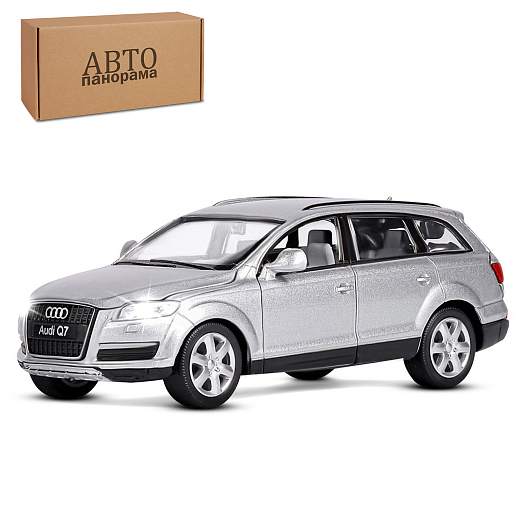 ТМ "Автопанорама" Машинка металлическая 1:32 Audi Q7, серебряный, свет, звук, откр. двери капот и багажник, инерция, в/к 19*9*7 см в Джамбо Тойз