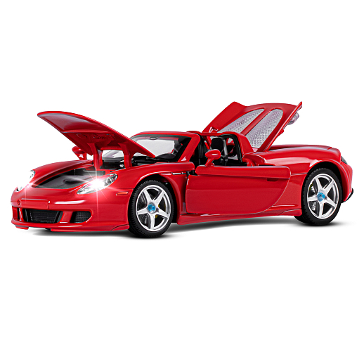 ТМ "Автопанорама" Машинка металлическая, 1:24, Porsche Carrera GT, красный, откр. двери, капот и багажник, свет, звук, свободный ход колес, в/к 24,5х12,5х10,5 см в Джамбо Тойз #6