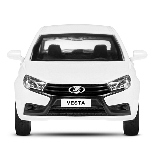 ТМ "Автопанорама" Машинка металлическая 1:43, LADA VESTA белая, откр. 2 двери., инерция + прицеп для лошади в Джамбо Тойз #10
