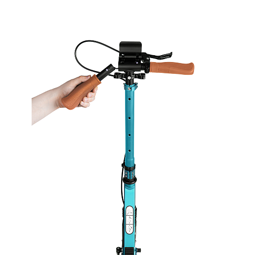 2хкол. самокат CITYRIDE 200MM disk, ал. 100%. Аморт. передний/задний. Колеса PU 200/200 мм. Подшипники: Abec-9. Грипсы: резина. Хомуты анод., замок на руле. Ручной дисковый задний тормоз. Зеленый в Джамбо Тойз #7