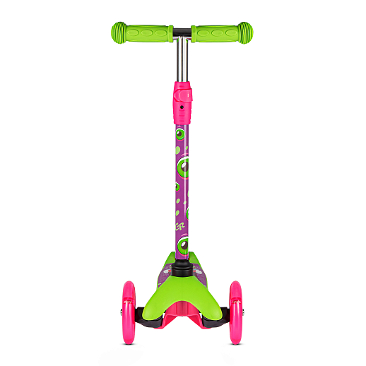 Трехколесный самокат "CITYRIDE" в/п, телескопический руль металл, колеса PU 120/76 со светодиодами, Abec-5, размер 53х23х70 см, до 35 кг, от 3 лет, зеленый в Джамбо Тойз #7