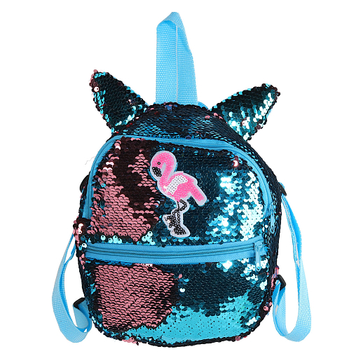 Рюкзачок детский для девочек с пайетками "Фламинго", розово-голубого цвета, 23*22*3 см в Джамбо Тойз #2