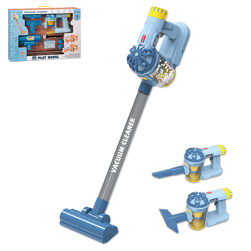 Бытовая техника "Пылесос" вертикальный, с насадками, голубой (9 предметов) в/к 40,3х8х28,1 см в Джамбо Тойз