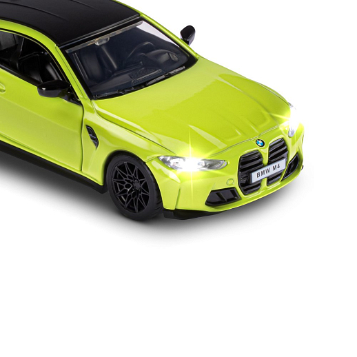 ТМ "Автопанорама" Машинка металлическая 1:32 BMW M4 (G82) желтый, открываются двери, свет, звук, инерция, в/к 19*9*7 см в Джамбо Тойз #2