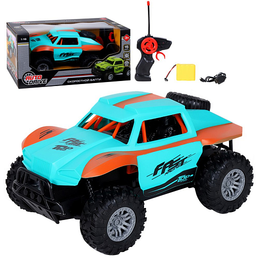 AUTODRIVE Р/У Скоростной внедорожник,М1:16,2.4GHz,4 канала,цвет бирюза,аккум.в компл., в/к 30*17*14,2 см в Джамбо Тойз