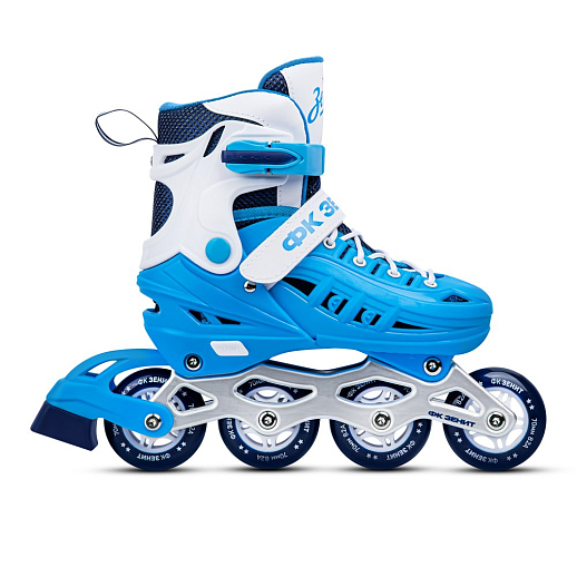 Роликовые коньки Зенит, голубой-белый, PU колеса, переднее колесо со светом, подшипники ABEC 7, пластиковый мысок, нейлоновая сумка, в/к 5сл гофрокартон в Джамбо Тойз #3