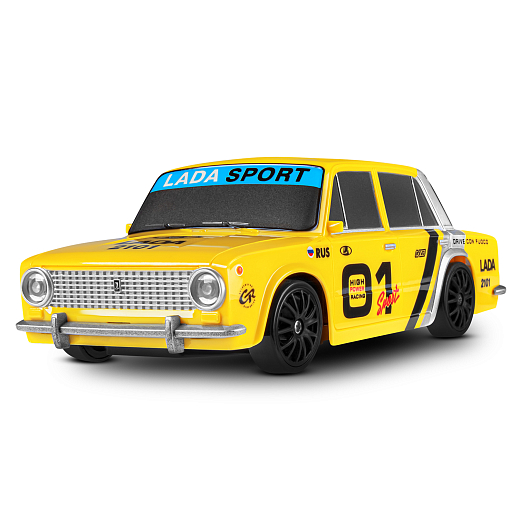 AUTODRIVE Р/У Машина для дрифта LADA 2101,М1:24,2.4GHz,4WD,свет фар,4 доп.колеса,конусы,с аккум.,цв. желтый/серебро/черн.,в/к 20,5*13*13см в Джамбо Тойз #4