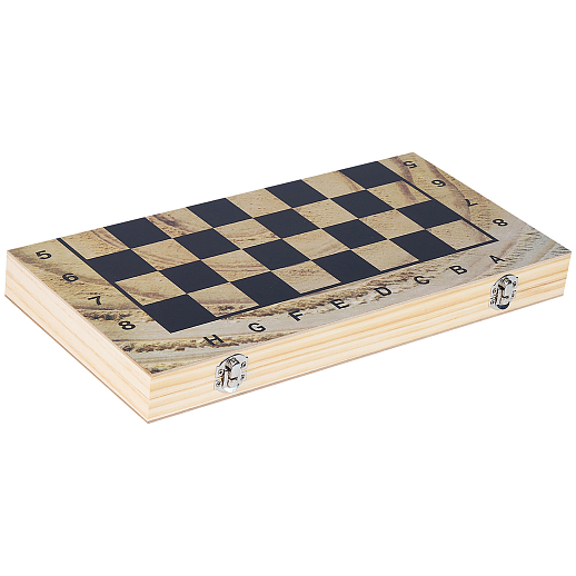 Настольная игра "3в1 - Шахматы, шашки, нарды", дерево, размер доски 39х39 см, в/к 39.7х20.3х4.5 см в Джамбо Тойз #3