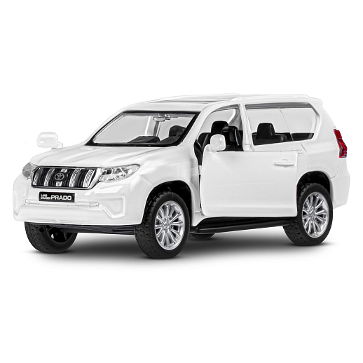 ТМ "Автопанорама" Машинка металлическая 1:42 Land Cruiser Prado, белый,  откр. двери, инерция, в/к 17,5*12,5*6,5 см в Джамбо Тойз #6