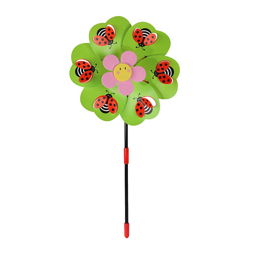 Ветерок,палочка35см+ цветок 24cм, насекомые на лепестках,в центре насекомое из EVA,микс,в наборе 6шт в Джамбо Тойз #4