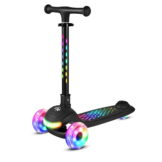 Трехколесный самокат CITYRIDE, cкладной,со светом на деке, колеса PU со светом 120*45 мм и 90*46 мм. в Джамбо Тойз #10