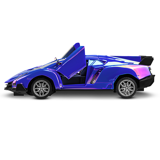 Р/У машинка 1:24,5 каналов,двери откр. с пульта,свет,цвет синий бензин,в/к 30,3х7,7х12см в Джамбо Тойз #7