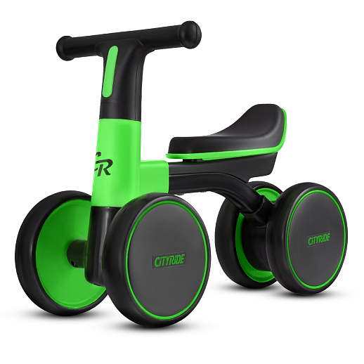 Беговел CITYRIDE, рама сталь, колеса пластик, музыка Шаинского, свет, зеленый-черный, в/к в Джамбо Тойз #5