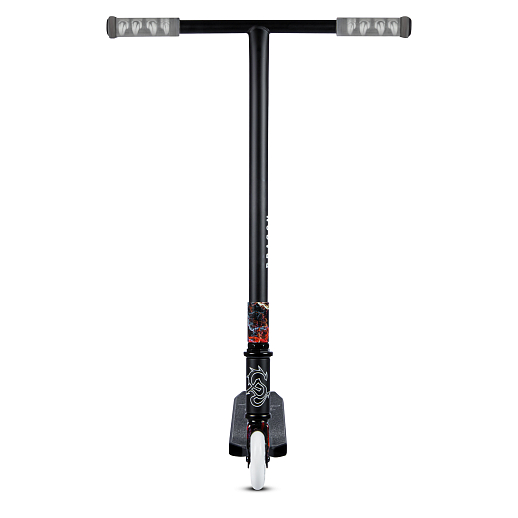 Трюковый самокат CITYRIDE DRAGON, T-bar сталь 50*53см, дека алюм.48*10см, колеса PU 86A 100мм, пластик диск,  вилка резьб., хомут 4б., цвет черный/огонь в Джамбо Тойз #3