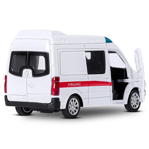 ТМ "Автопанорама" Машинка металлическая 1:53 Mercedes-Benz Sprinter, скорая помощь, откр. двери, инерция, в/к 17,5*12,5*6,5 см в Джамбо Тойз #13