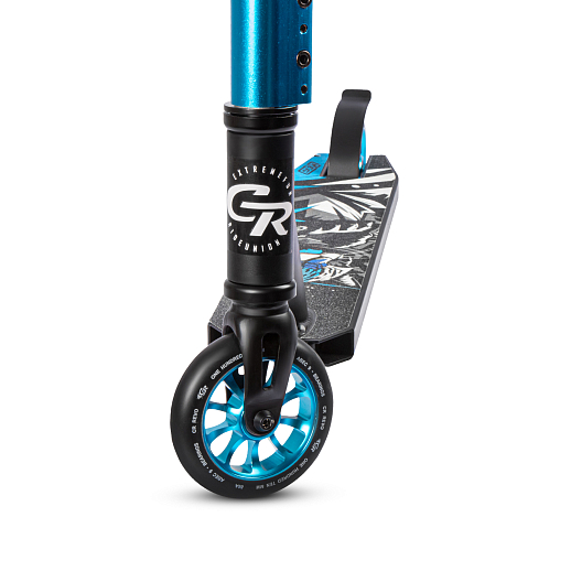 Трюковый самокат CITYRIDE REVO, в/к, T-bar сталь 53*60см, дека алюм.50*10см, колеса PU 86A 110мм, алюм. диск, вилка сталь., HIC, цвет голубой в Джамбо Тойз #3