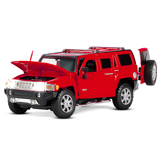 ТМ "Автопанорама" Машинка металлическая, 1:24, Hummer H3, красный,  откр. передние и задняя дверь, капот, свет, звук, свободный ход колес, в/к 24,5 х 12,5 х 10,5 см в Джамбо Тойз #7