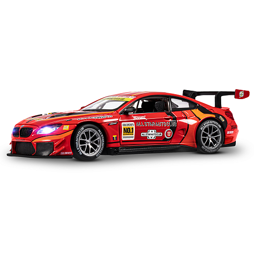ТМ "Автопанорама" Машинка металлическая, 1:24 BMW M6 GT3, красный, откр. двери и капот, свет, звук, свободный ход колес, в/к 24,5х12,5х10,5 см в Джамбо Тойз #3