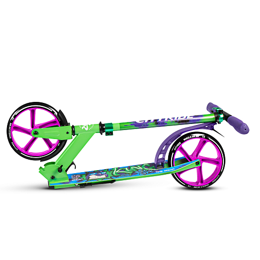 2хкол. самокат CITYRIDE 200, сталь 100%, грипсы 135мм TPR, колеса PU 200/200 мм. Зеленый в Джамбо Тойз #6