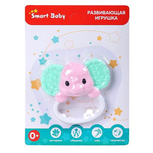 ТМ "Smart Baby" Развивающая игрушка "Слон" Розовый, на блистере 19х14х3 см в Джамбо Тойз #3