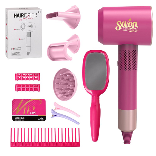 Игровой набор "Стилист" с изогнутой насадкой, на бат, розовый, (11 предметов) в/к 45,2х7,2х28,1 см в Джамбо Тойз