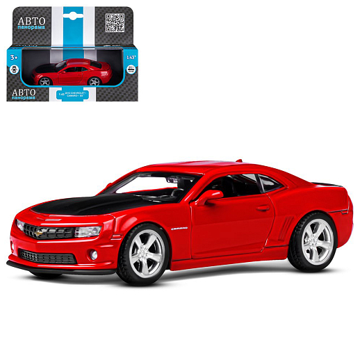 ТМ "Автопанорама" Машинка металлическая 1:43 Chevrolet Camaro SS, красный, откр. двери, инерция, в/к 17,5*12,5*6,5 см в Джамбо Тойз