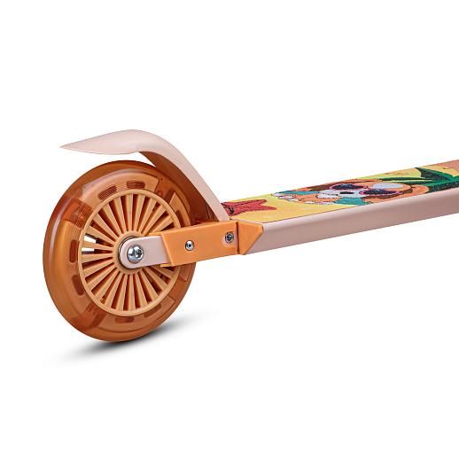 Двухкол. самокат CITYRIDE, ал. 50/50% , t-bar алюм, дека сталь, грипсы 95мм TPR, колеса PVC 120/120 мм, коралловый с принтом в Джамбо Тойз #7