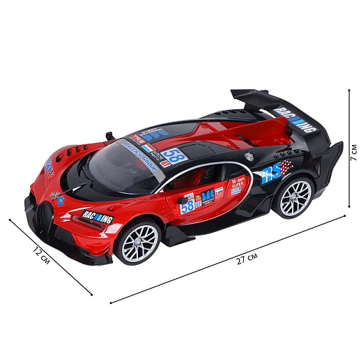 AUTODRIVE Р/У Машина гоночная, М1:14, 27MHz,5 каналов, двери откр. с пульта,пульт-руль, свет,цвет красный,с аккум., в/к 41*7*32см в Джамбо Тойз #4
