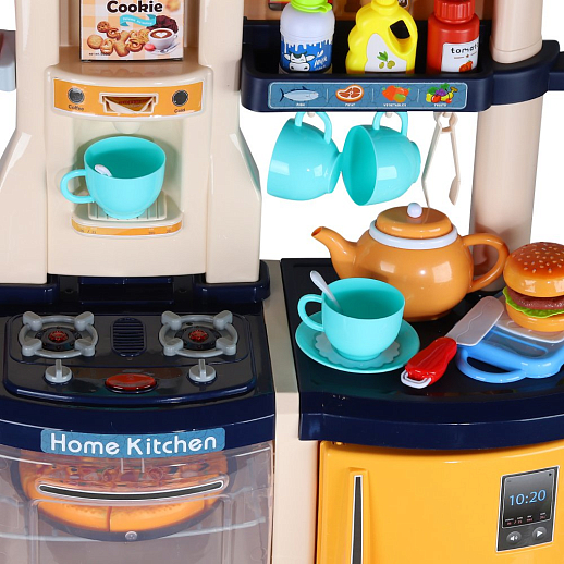 Игровой набор Кухня детская игровая, кран с водой, еда меняет цвет, телефон на бат., свет, звук, в компл.65 предметов, цв.син., в/к 59*50*20см в Джамбо Тойз #15