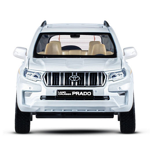 ТМ "Автопанорама" Машинка металлическая, 1:24,  Land Cruiser Prado, белый, открываются двери, капот и багажник, свободный ход колес, световые и звуковые эффекты, в/к 24,5х12,5х10,5 см в Джамбо Тойз #11