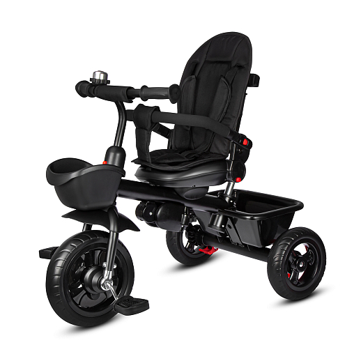 Детский 3хкол. велосипед ”CITYRIDE“ Рама сталь, колясочная крыша, ручка управления с подстаканником, корзина. Колеса EVA 10/8, подножки-педали. Бампер безопасности. Тормоз на задних колесах. Черный в Джамбо Тойз #5