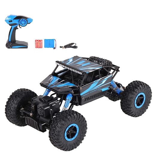 Машинка на радиоуправлении Краулер AUTODRIVE, 1:18, 2.4G, 4WD, с зарядкой, 5 каналов: вперед/назад, повороты, преодоление препятствий, цвет синий, в/к 32*18*23см в Джамбо Тойз #3