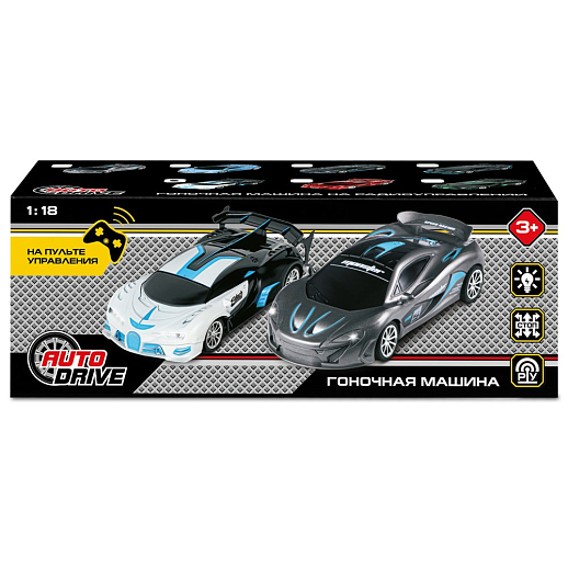 AUTODRIVE Р/У Машинка, 1:18, 4 канала, свет, черно-белый, в/к 10,5*8*21,5 см в Джамбо Тойз #7