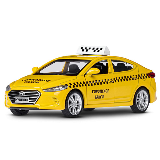 ТМ "Автопанорама" Машинка металлическая 1:40 HYUNDAI ELANTRA, ГОРОДСКОЕ ТАКСИ, откр. двери, инерция, 17,5*12,5*6,5 см в Джамбо Тойз #2