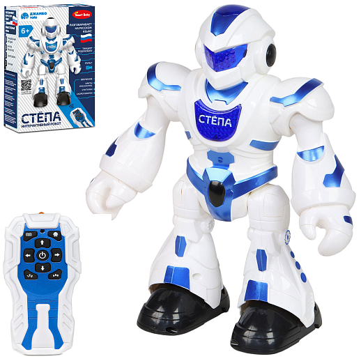 ТМ "Smart Baby" Робот Стёпа, движения (вперед, назад, влево, вправо), обучение (интересные факты о космосе), танцы, считалочки, скороговорки, высота робота 23 см, в/к 27*9,5*18,5 см в Джамбо Тойз