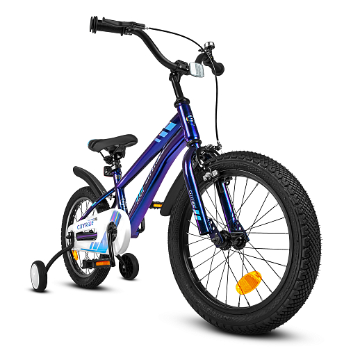 Велосипед CITYRIDE 16", модель CR-B2-07F41, рама сталь, обода алюминий, ножной тормоз, балансирные колёса, цвет синий хамелеон в Джамбо Тойз #2