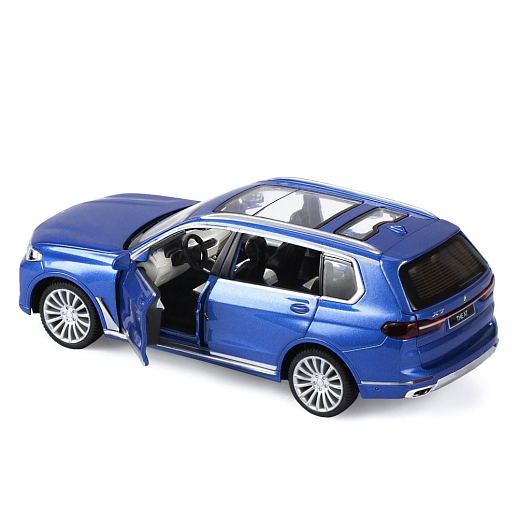 ТМ "Автопанорама" Машинка металлическая 1:32 BMW X7, синий, свет, звук, откр. четыре двери, капот и багажник, инерция, в/к 17,5*13,5*9 см в Джамбо Тойз #12