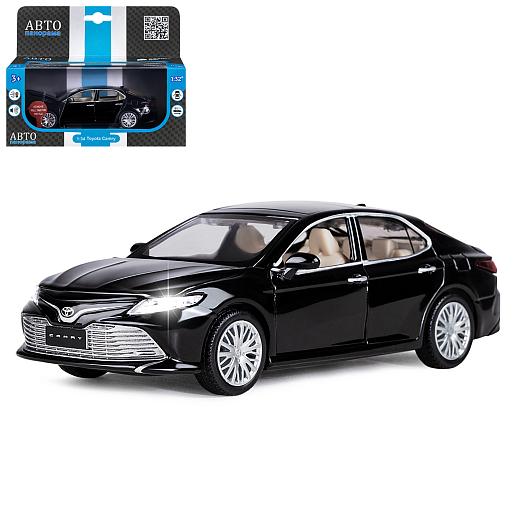 ТМ "Автопанорама" Машинка металлическая 1:34 Toyota Camry, черный, свет, звук, откр. двери, капот и багажник,  в/к 17,5*13,5*9 см в Джамбо Тойз