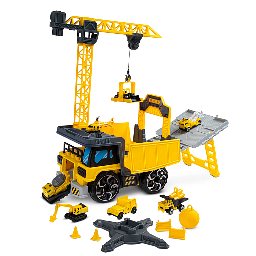 Карьерный самосвал с набором транспорта, раскладывается в стройплощадку, в комплекте: 5 машинок, 1 экскаватор, 1 вертолет, в/к 46,3*16*30,5 см в Джамбо Тойз #3