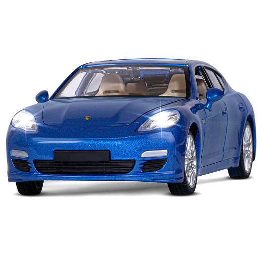 ТМ "Автопанорама" Машинка металлическая 1:24 Porsche Panamera S, синий, откр. двери, капот и багажник, свет, звук, свободный ход колес, в/к 24,5*12,5*10,5 см в Джамбо Тойз #6