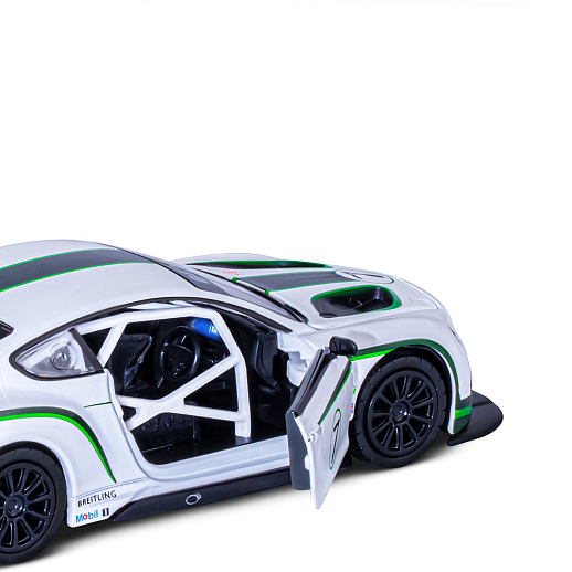 ТМ "Автопанорама" Машинка металлическая 1:32 Bentley Continental GT3, белый, свет, звук, откр. двери и капот, инерция, в/к 17,5*13,5*9 см в Джамбо Тойз #17