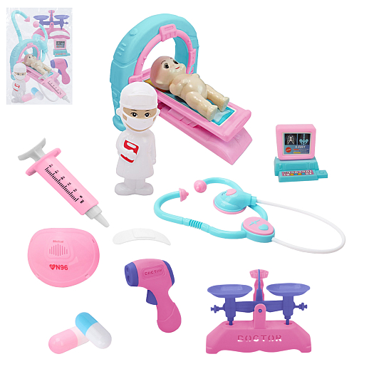 Игровой набор "Доктор с пациентом", розовый, в/п 43х5,5х29,5 см в Джамбо Тойз