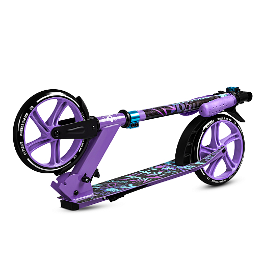 2хкол. самокат CITYRIDE 200, сталь 100%, грипсы 135мм TPR, колеса PU 200/200 мм. Фиолетовый в Джамбо Тойз #4