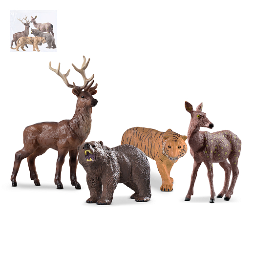 ТМ "КОМПАНИЯ ДРУЗЕЙ", серия "Животные планеты Земля", набор животных "Жители леса", 4 шт, в/п в Джамбо Тойз