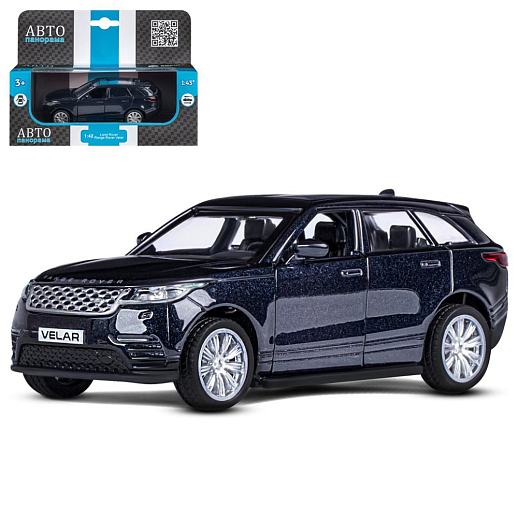 ТМ "Автопанорама" Машинка металлическая 1:42 Land Rover Range Rover Velar, черный, откр. двери, инерция, в/к 17,5*12,5*6,5 см в Джамбо Тойз
