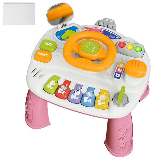 ТМ "Smart baby" Игровой стол с рулем 3 в 1, Шаинский, чип, со свет.и звук.эфф., розовый, в б/к в Джамбо Тойз